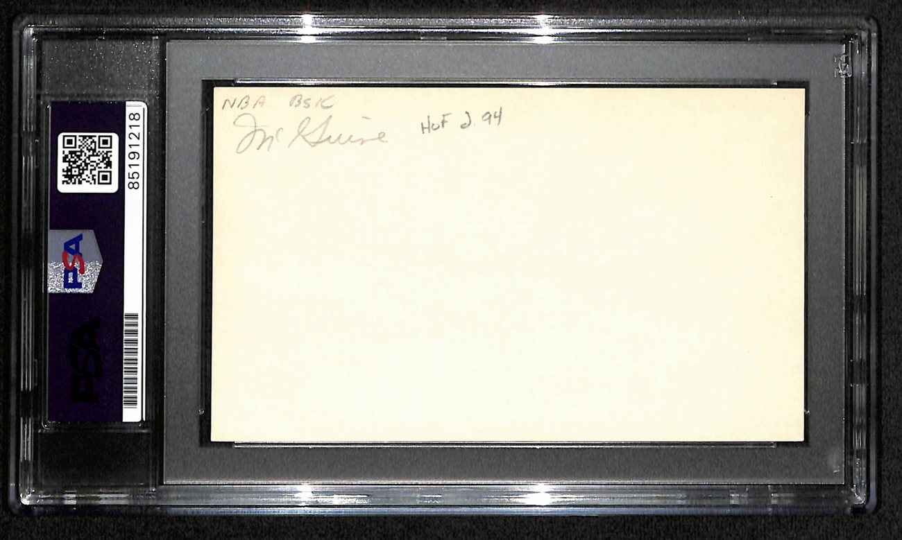 Frank McGuire HOF Signed/Auto 3x5 Index Card Phila Wizzards PSA/DNA 188588