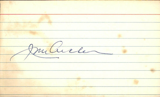 Jim Archer Kansas City Athletics d.2019 Signed/Autographed 3x5 Index Card 162596