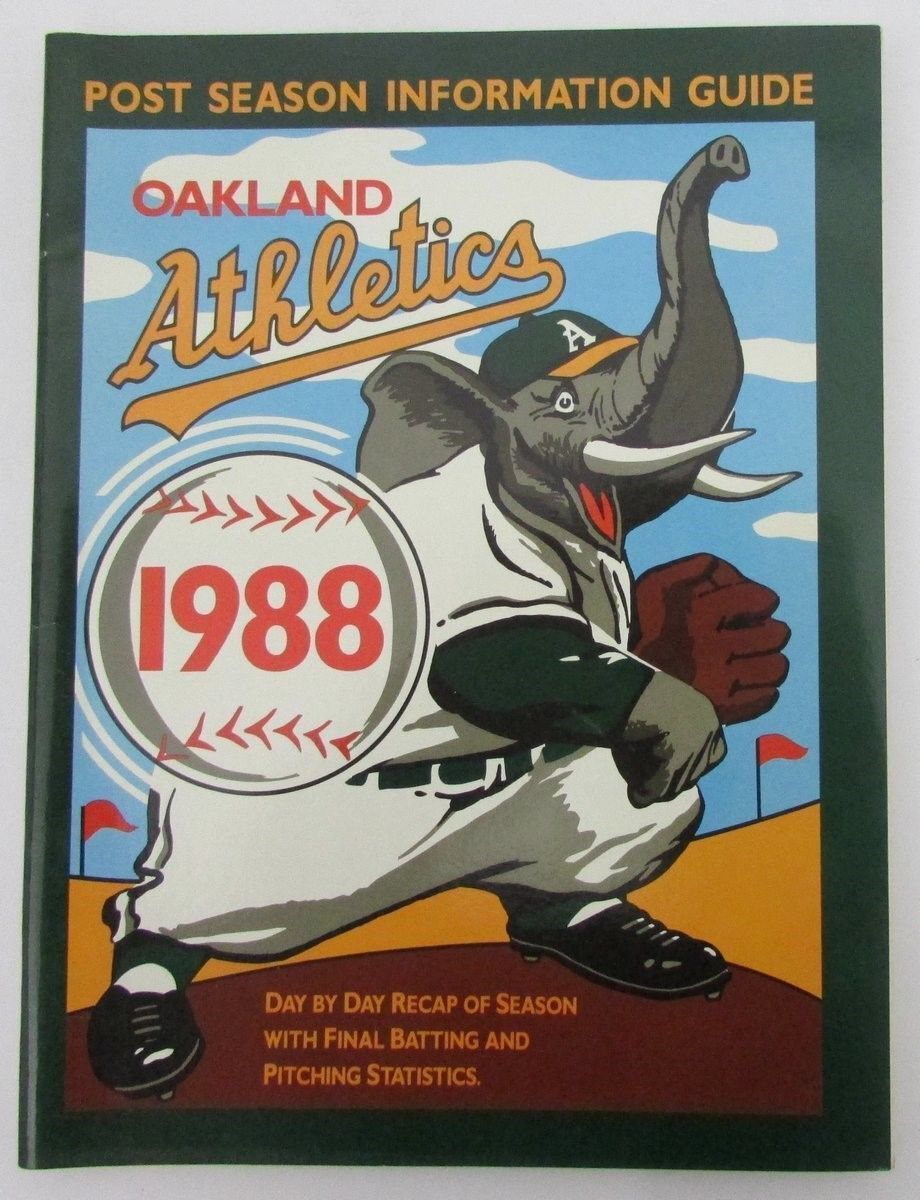 1988 Oakland A's Post Season Playoff Press Media Guide 128247