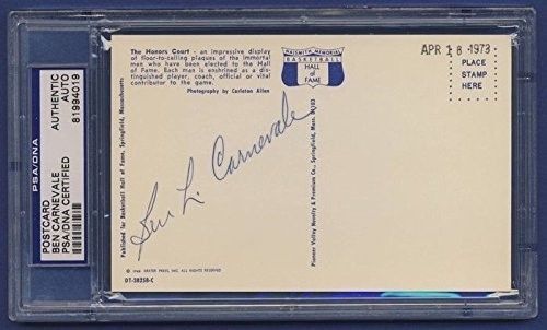 BEN CARNEVALE Signed Basketball HOF Postcard PSA/DNA 132833