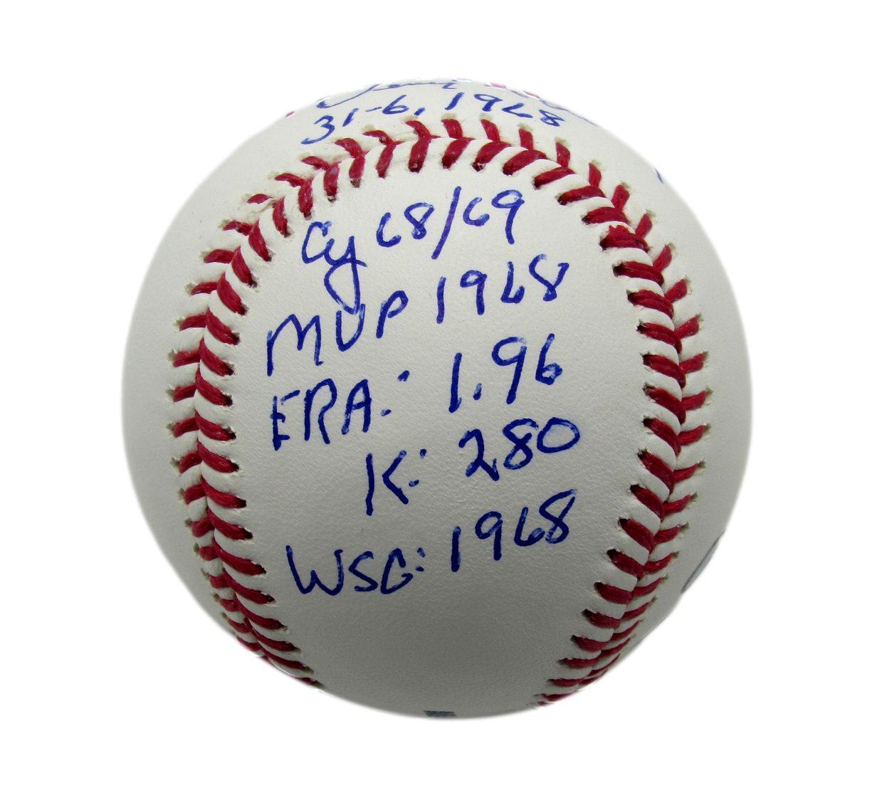 Denny McLain Autographed/Inscribed OML Baseball Detroit Tigers PSA/DNA 177765