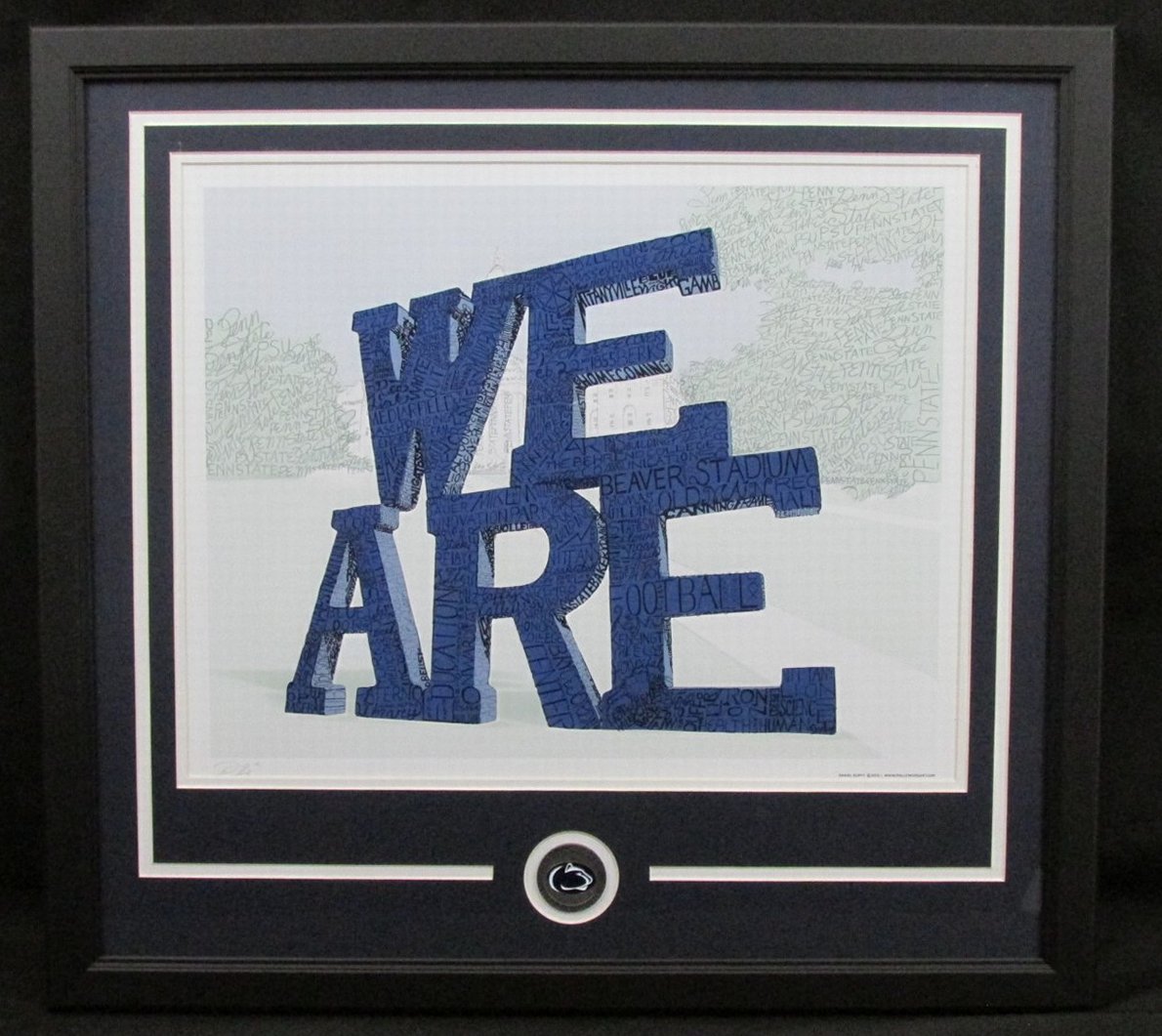Penn State "We Are" 16x20 Word Art Print Framed