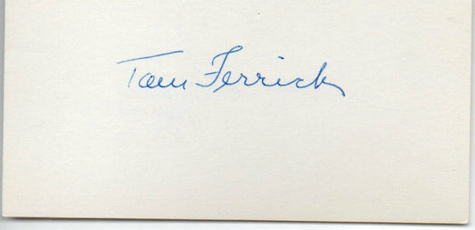 Tom Frisch (d.1996) Senators/Browns/Yankees Signed 3x5 Index Card 145586