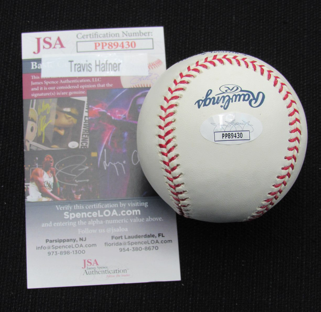 Travis Hafner Signed/Auto Yankees 100th OML Baseball JSA Inscr 186690