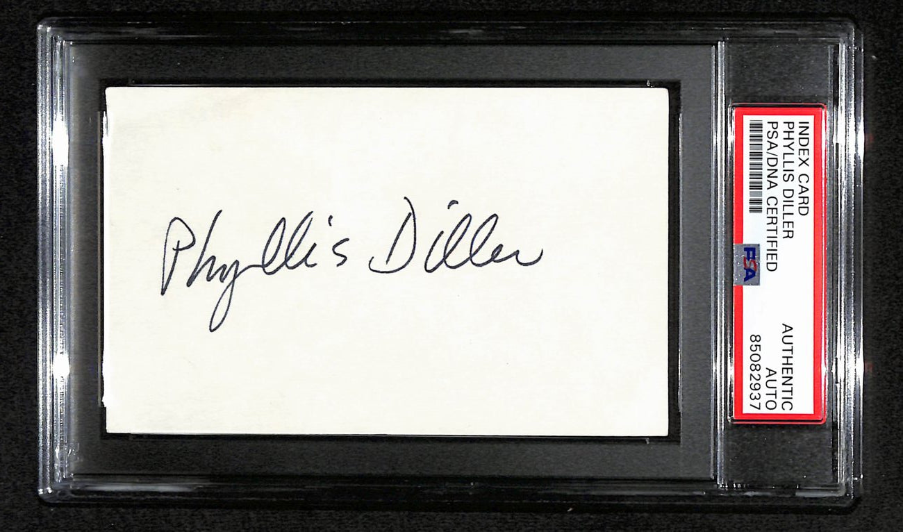 Phyllis Diller Signed 3x5 Index Card Stand-up Comedian PSA/DNA 184372