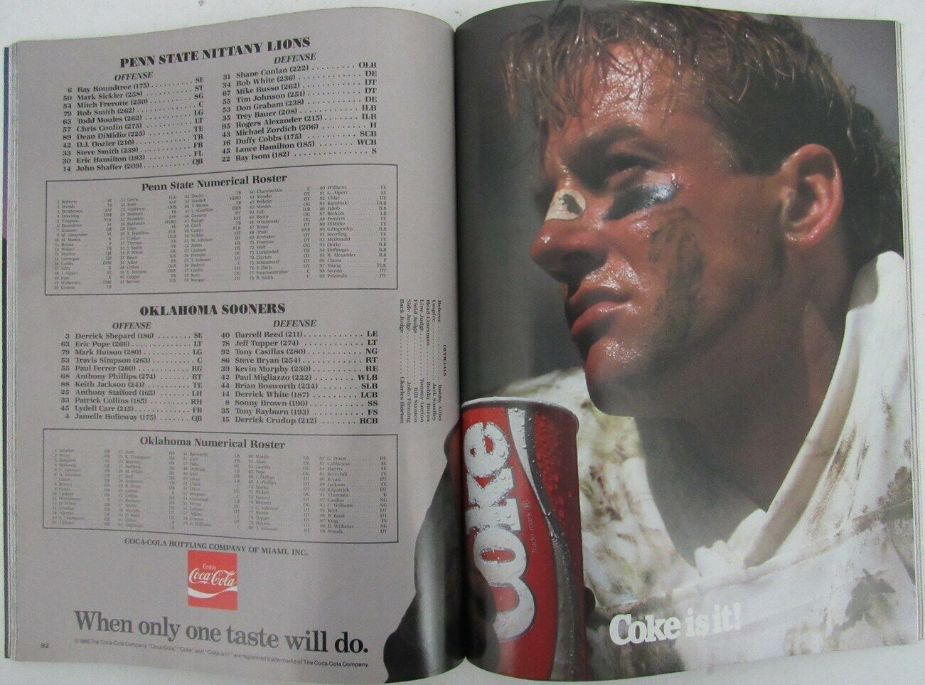 1986 Orange Bowl Game Program Penn State vs. Oklahoma at Miami, Florida 163136