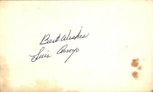 Luis Arroyo New York Yankees d.2016 Signed/Autographed 3x5 Index Card 162600