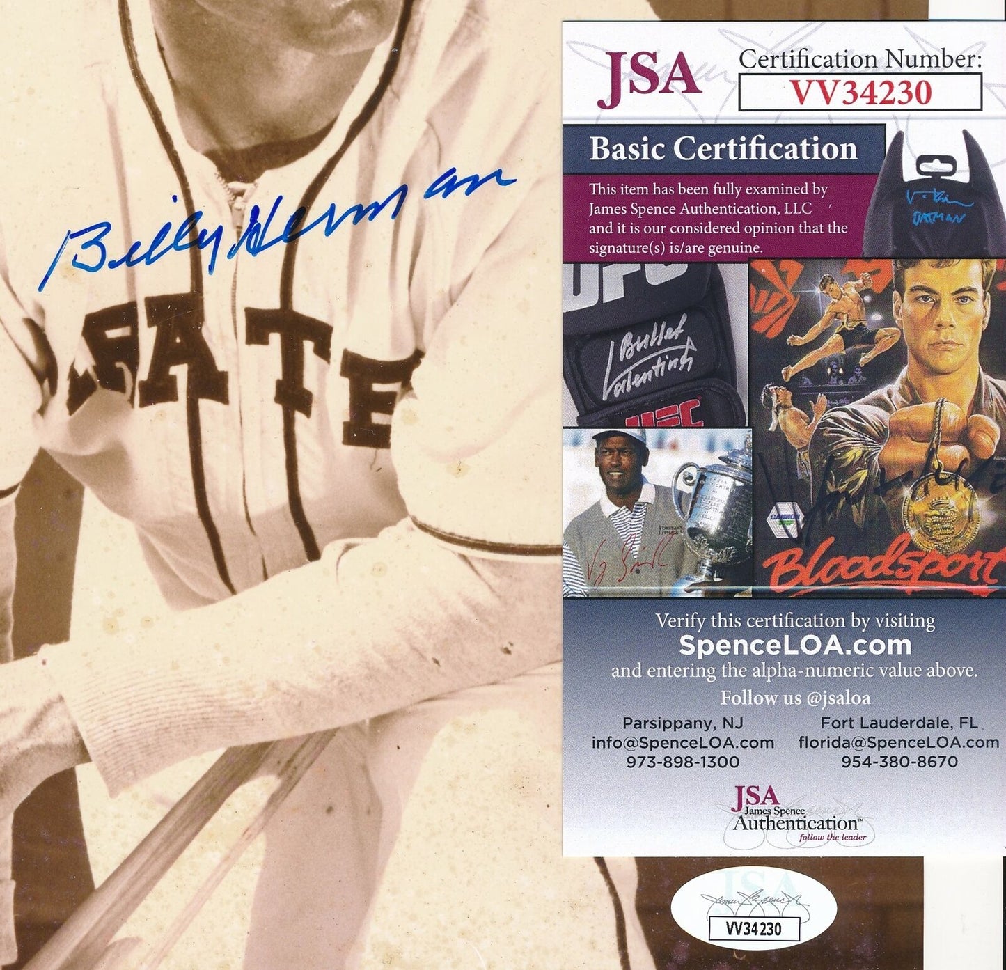 Billy Herman HOF Pittsburgh Pirates Signed/Autographed 8x10 Photo JSA 166492