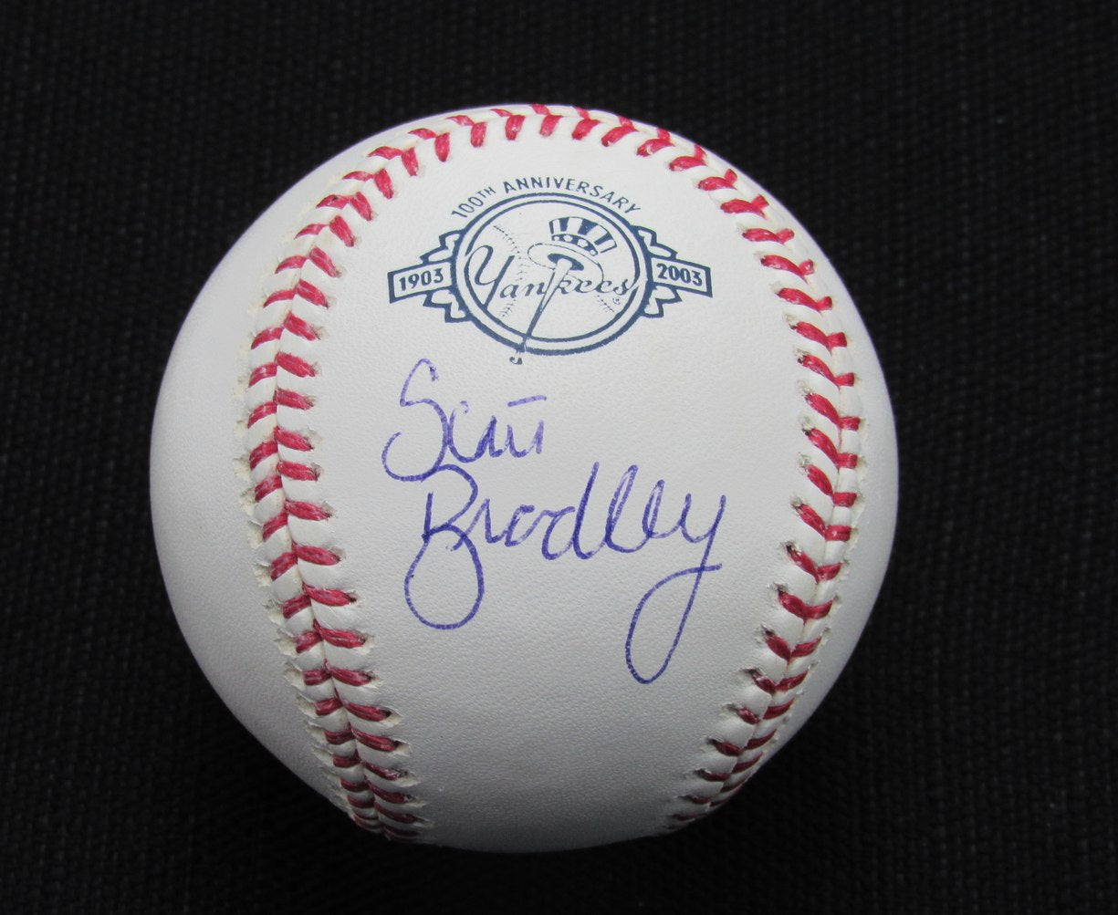 Scott Bradley Signed/Auto Yankees 100th OML Baseball MAB 187049