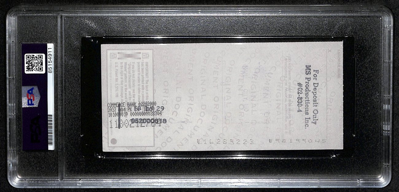 Johnny Unitas HOF Signed/Autographed 2000 Bank Check Colts PSA/DNA MINT 9 189576