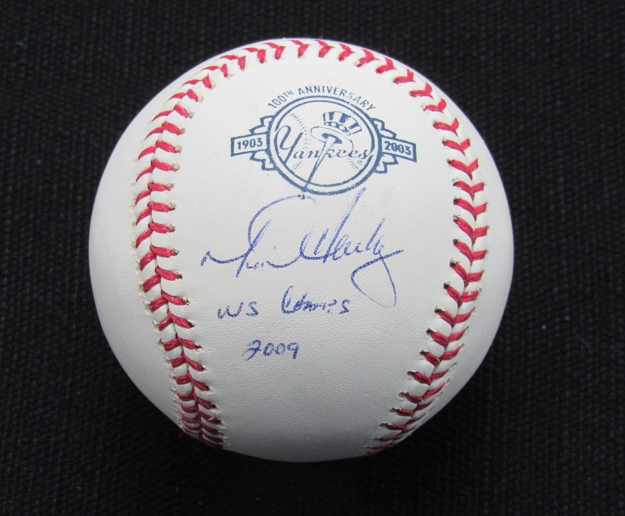 Mike Harkey Signed/Auto Yankees 100th OML Baseball MAB Inscr 187024