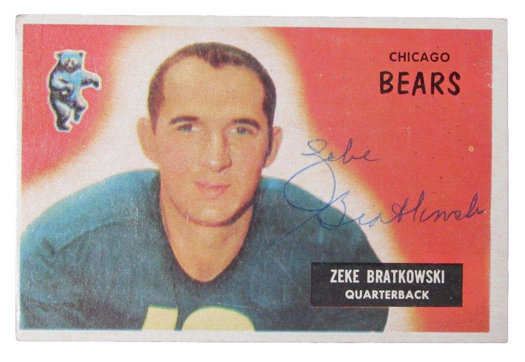 1955 Bowman Zeke Bratkowski Chicago Bears Signed/Autograph Football Card JSA