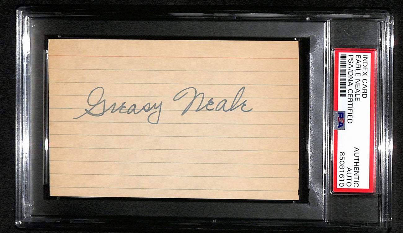 Earle Greasy Neale HOF Signed 3x5 Index Card Philadelphia Eagles PSA/DNA 184211