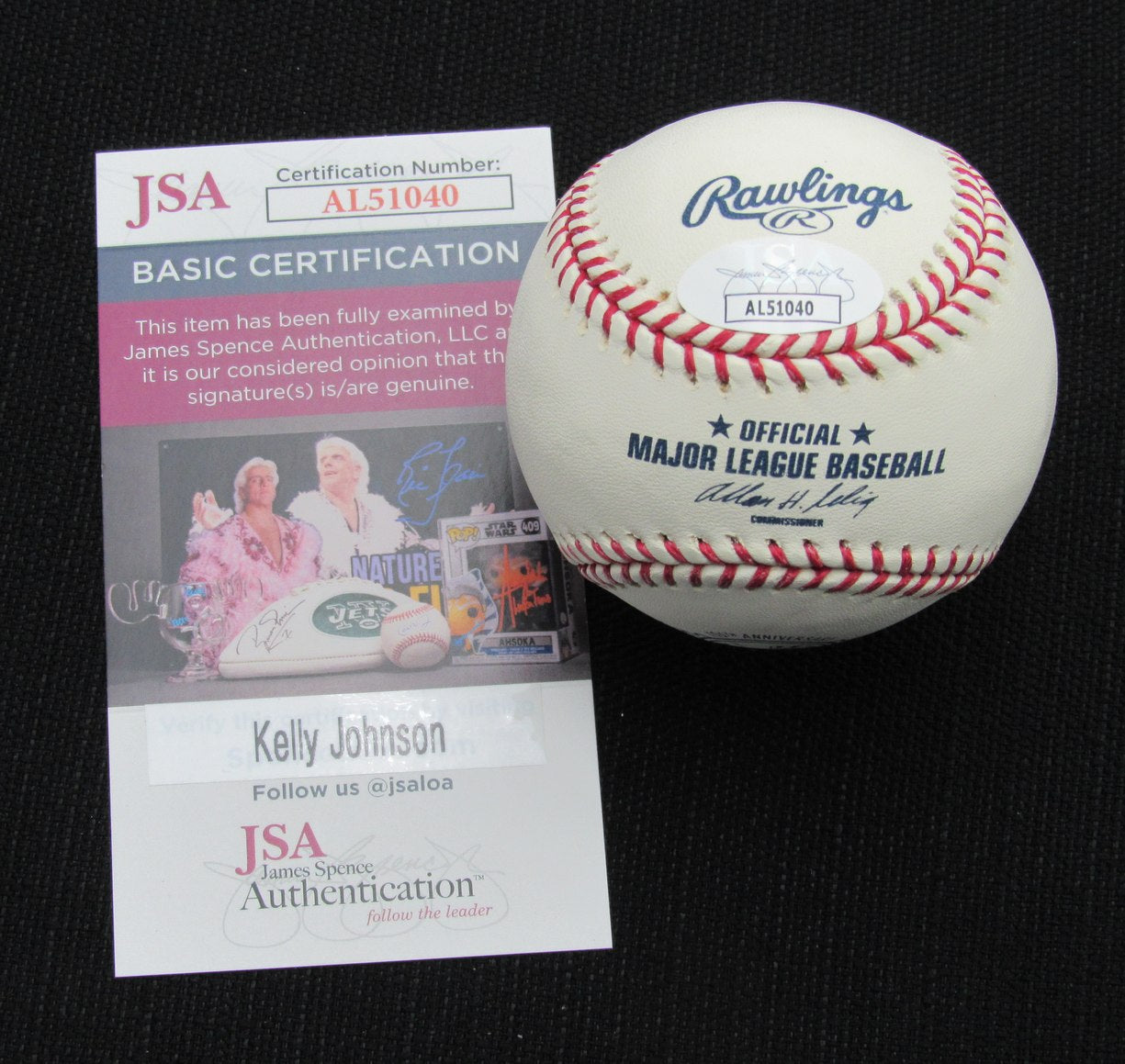 Kelly Johnson Signed/Auto Yankees 100th OML Baseball JSA Inscr 186610