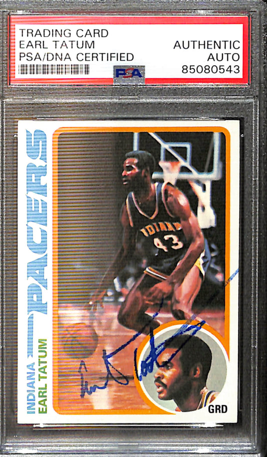 Earl Tatum Signed/Auto 1978 Topps Card #47 Indiana Pacers PSA/DNA 185403