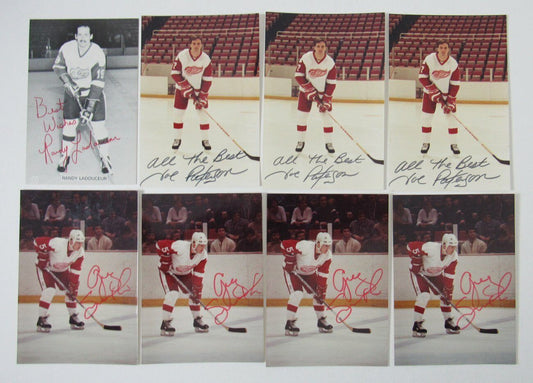 Lot of 8 Detroit Red Wings Signed 3x6 Team Issued Photos incl Peterson 150266