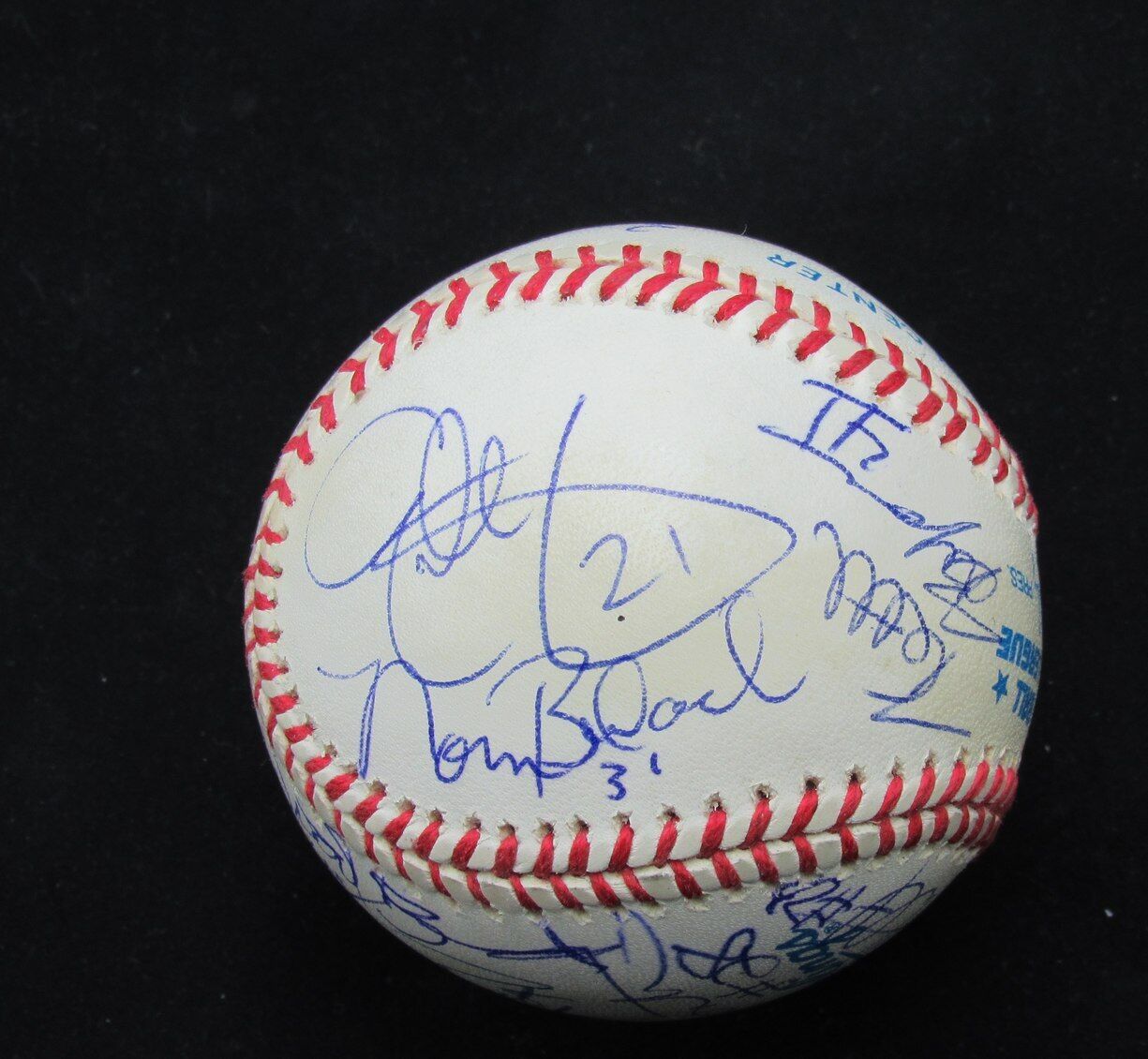 NFL Offensive Players Multi-Autographed Rawlings OAL Baseball Signed by 12