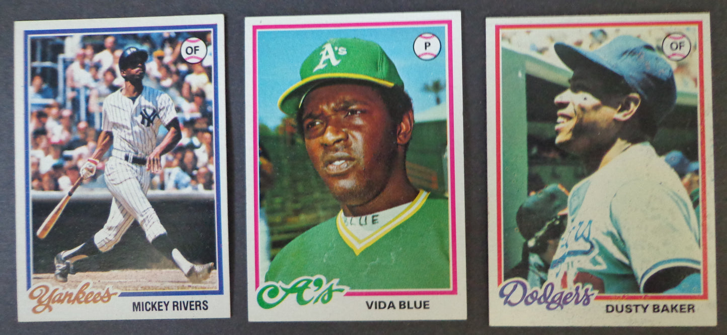 Lot of (70) 1978 TOPPS Baseball Cards Vida Blue Dusty Baker 181966