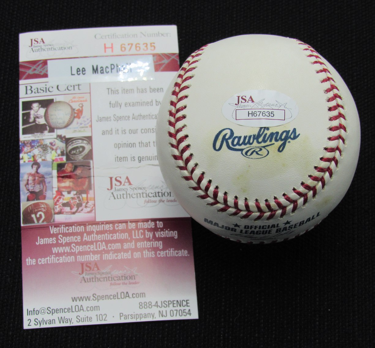 Lee MacPhail Signed/Auto Yankees 100th OML Baseball JSA 186765