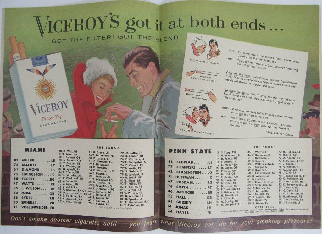 1961 Miami vs. Penn State Nittany Lions Football Program 137801