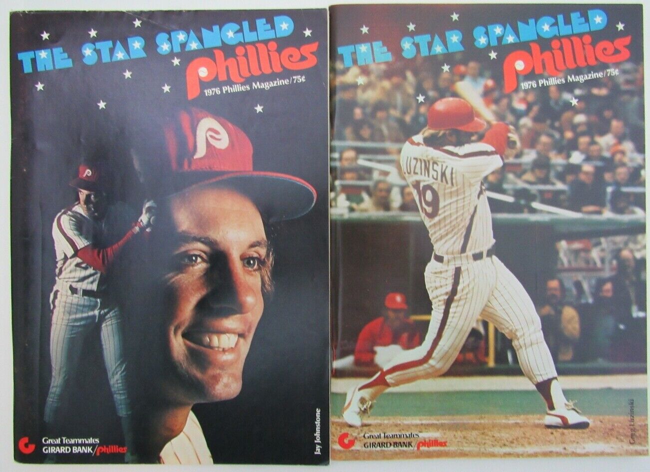 Lot of 2 1976 Phillies Programs Johnstone/Luzinski Unscored 157813
