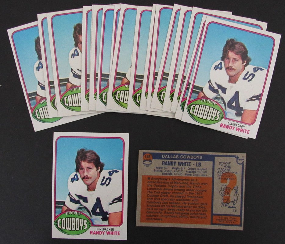 Lot of (20) Randy White Cowboys 1976 Topps Rookie Football Cards #158 188004