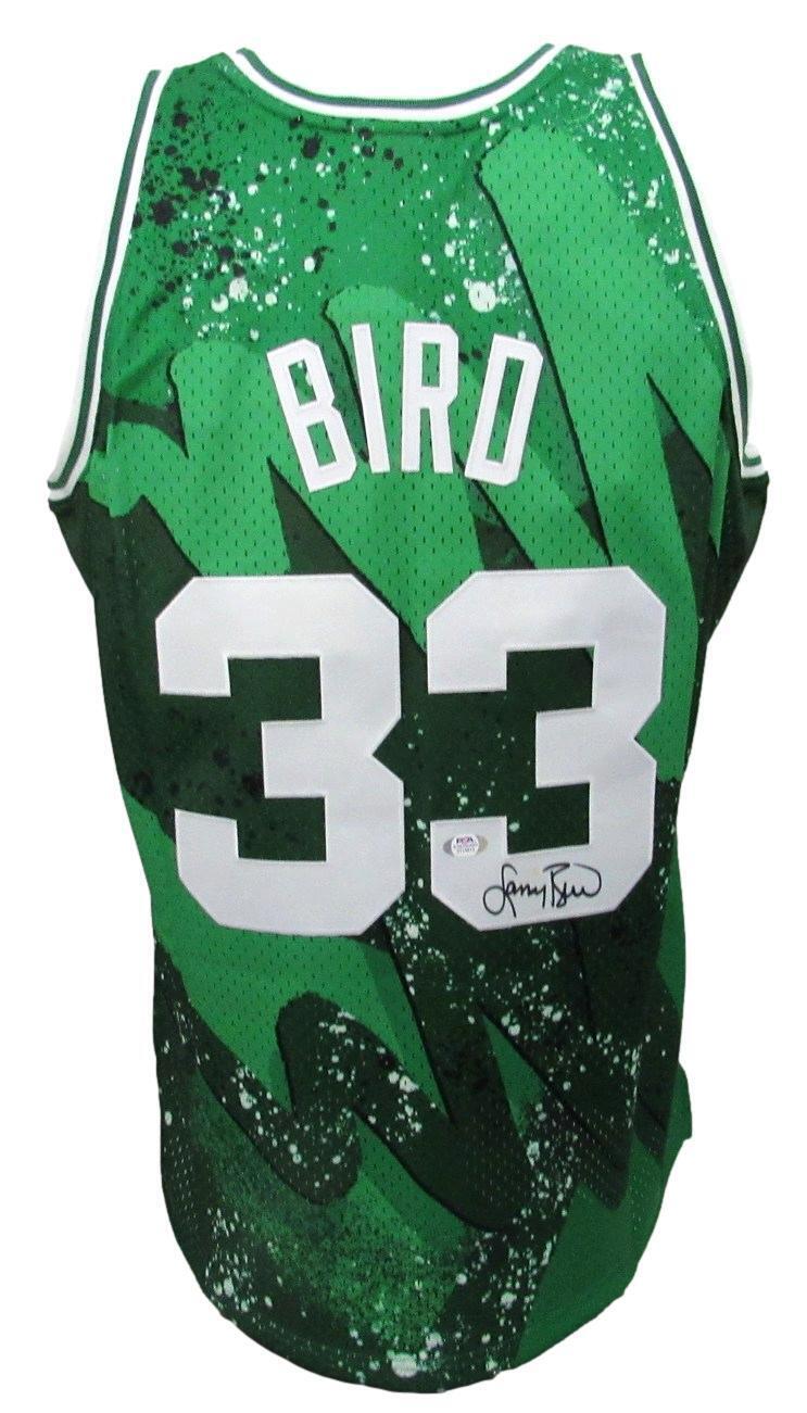 Larry Bird Autographed Green Mitchell Ness Hyper Swingman Jersey PSA/DNA 179395