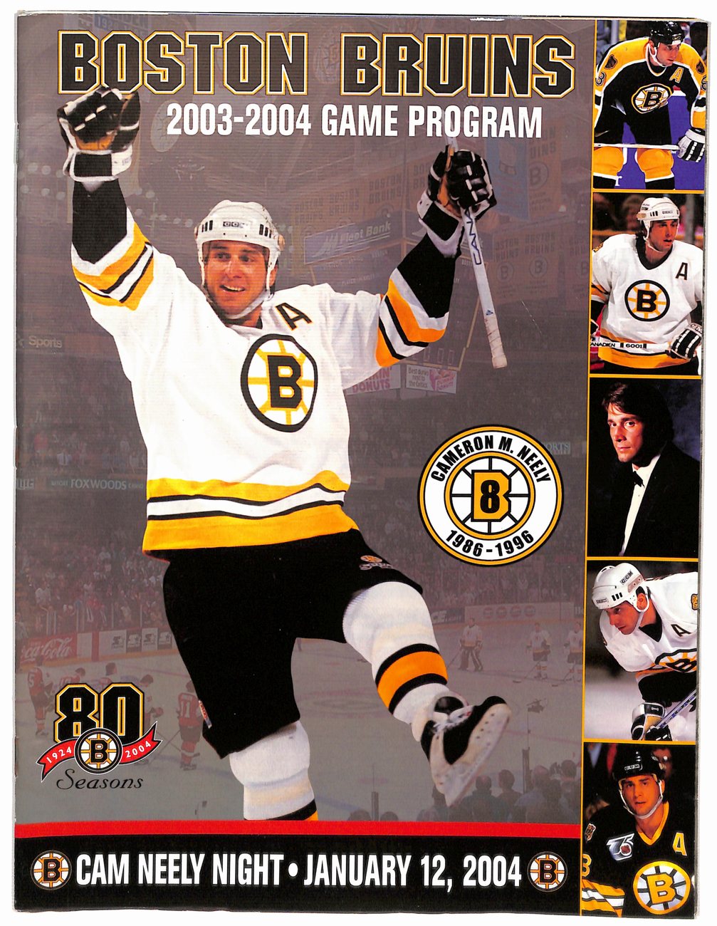 January 12 2004 Boston Bruins vs Sabres Cam Neely Night Game Program 182034