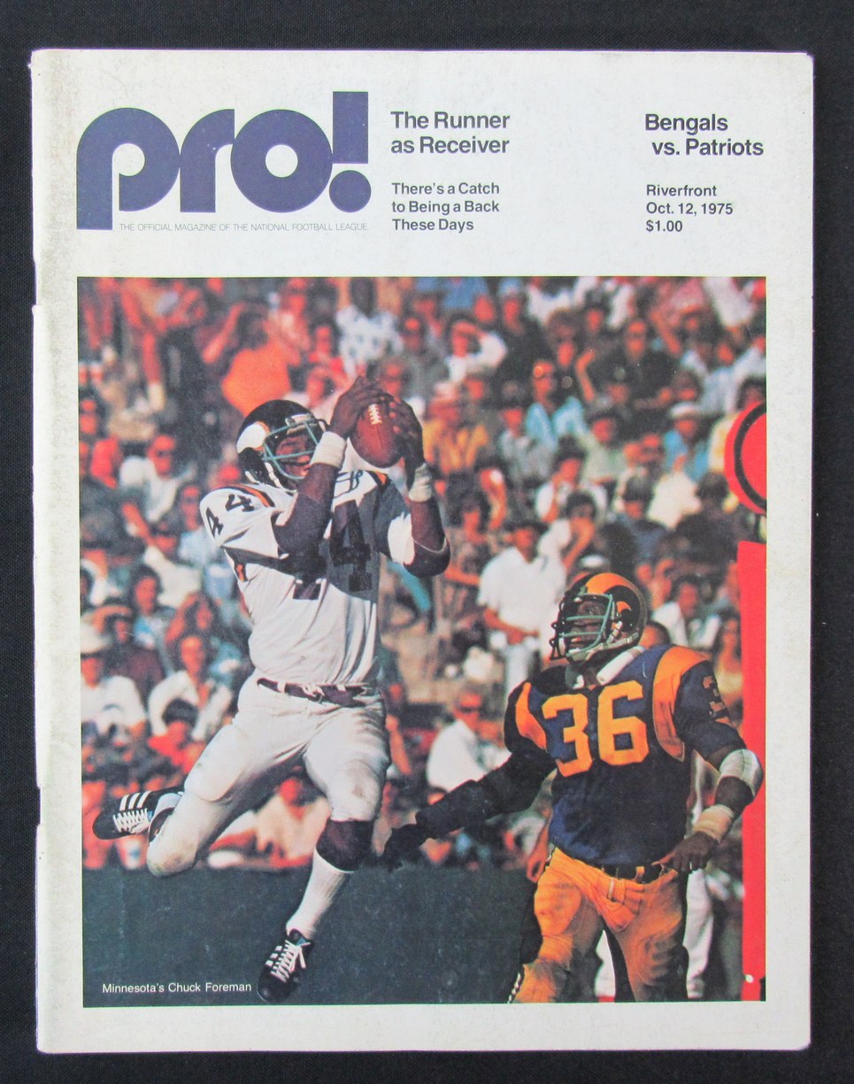 1975 Cincinnati Bengals vs. New England Patriots Program 10/12/75 172513