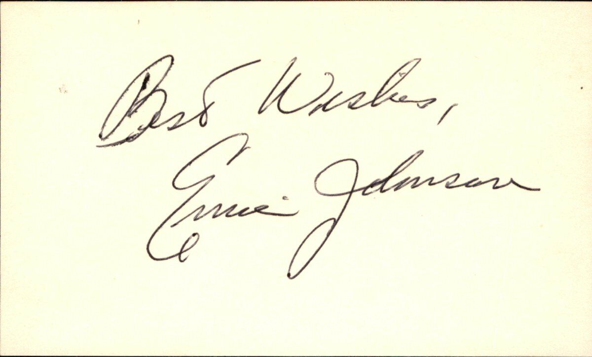 Ernie Johnson Orioles/Braves d.2011 Signed/Autographed 3x5 Index Card 162476