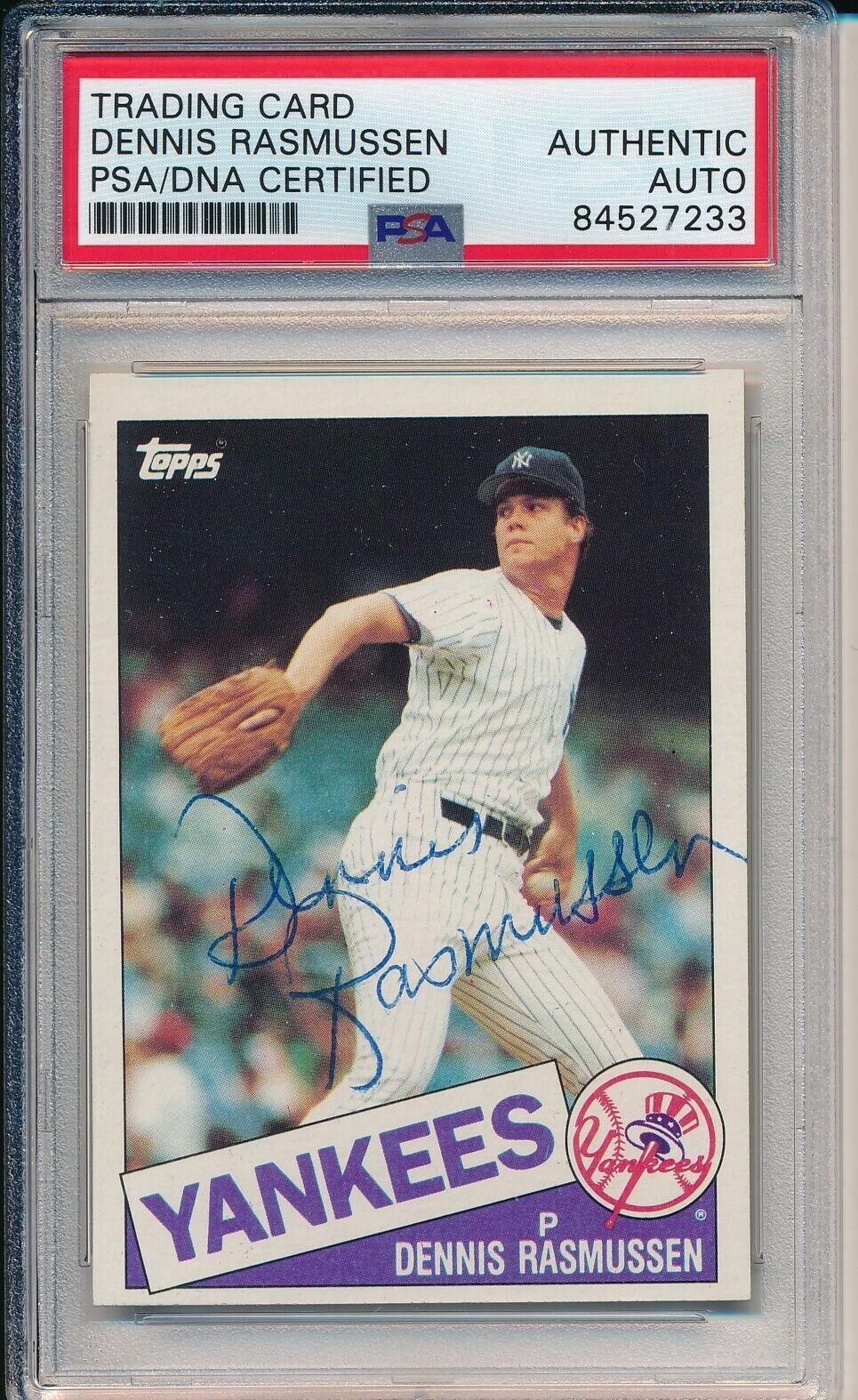 Dennis Rasmussen Yankees Signed/Autographed 1985 TOPPS Card #691 PSA/DNA 166428