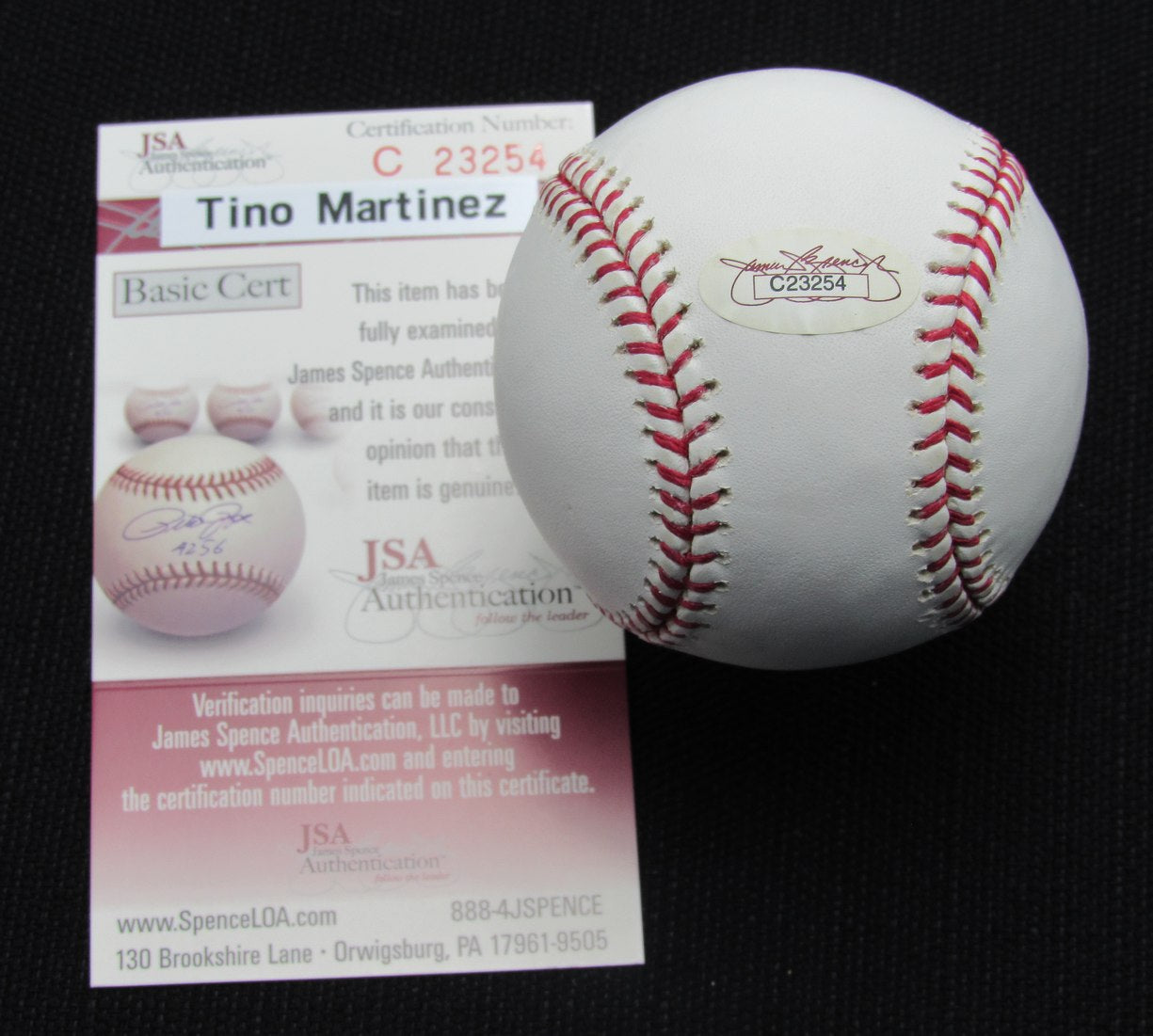 Tino Martinez Signed/Auto Yankees 100th OML Baseball JSA Inscr 186914