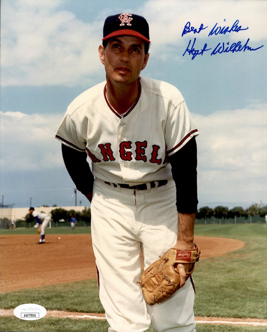 Hoyt Wilhelm HOF Signed/Autographed 8x10 Photo California Angels JSA 191090