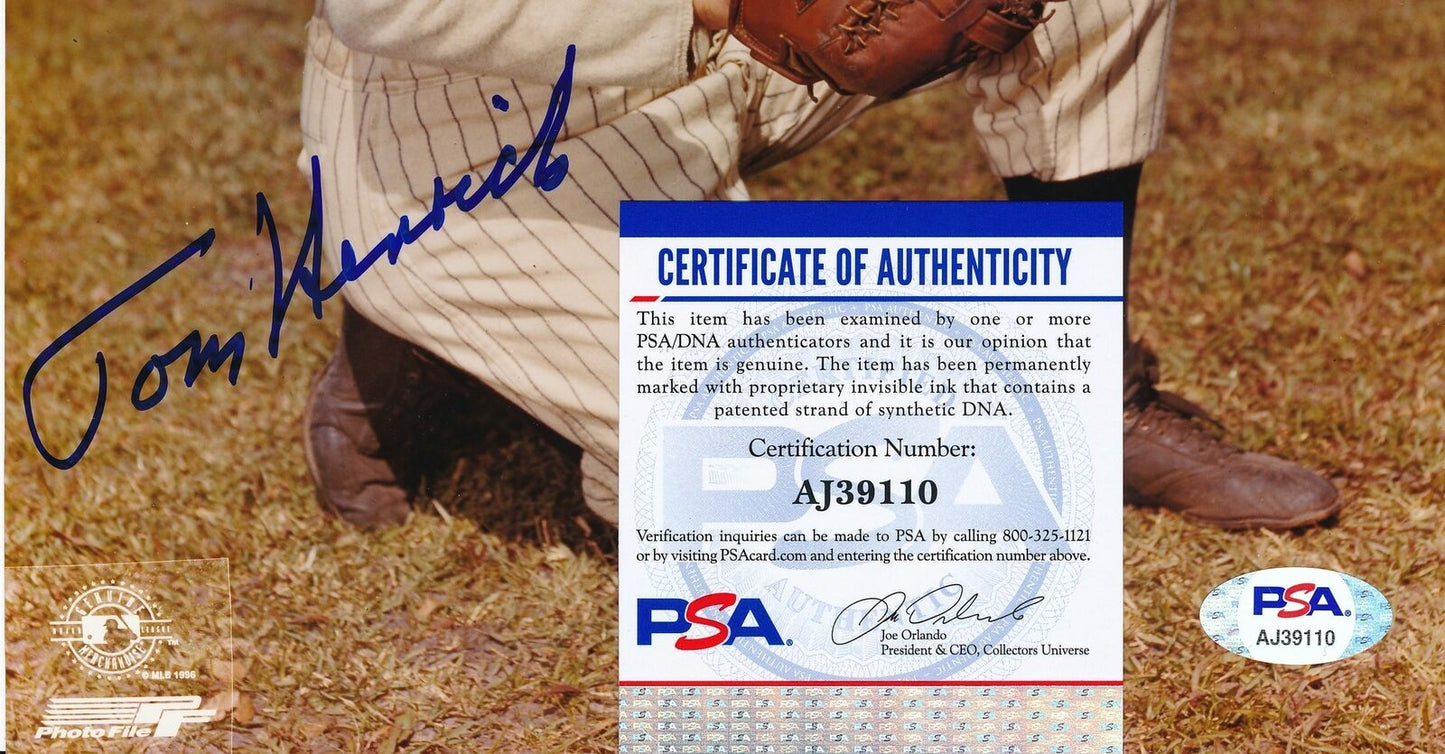 Tom Henrich New York Yankees Signed/Autographed 8x10 Photo PSA/DNA 164291