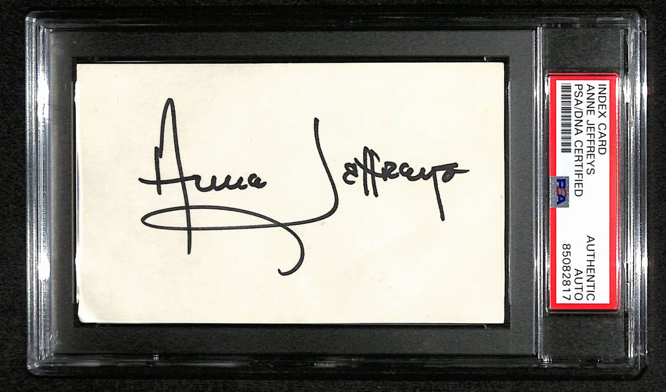 Anne Jeffreys Signed 3x5 Index Card Actress PSA/DNA 184305