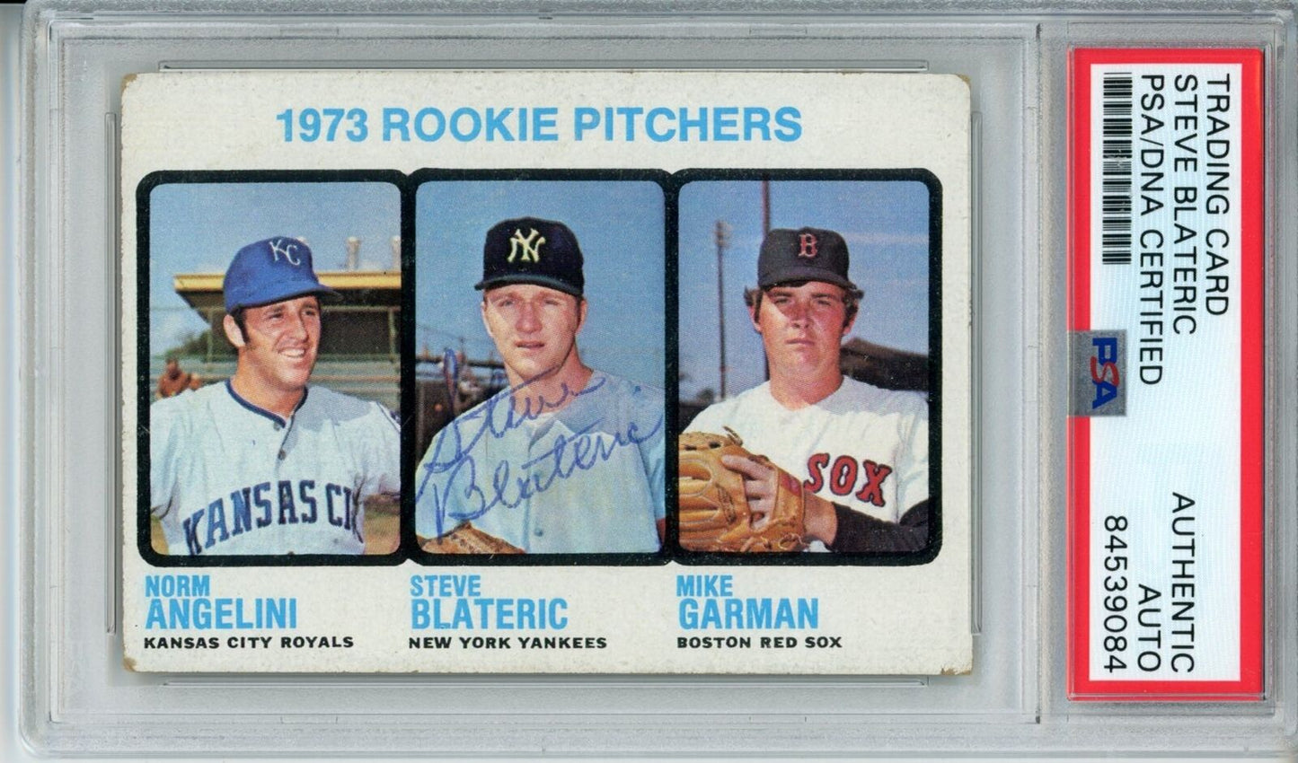 Steve Blateric Yankees Signed/Autographed 1973 TOPPS Card #616 PSA/DNA 166861