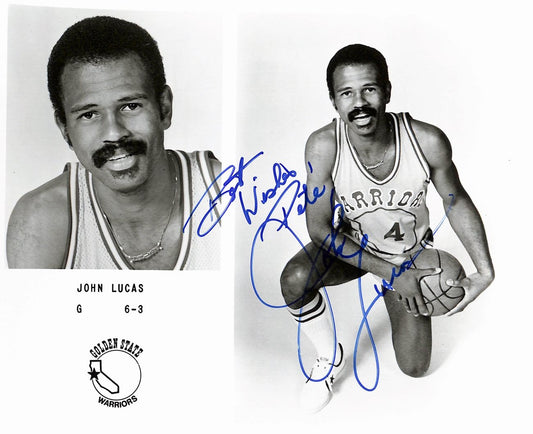John Lucas Warriors Vintage Team Issued Signed/Auto 8x10 Photo 189098