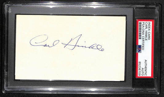 Carl Hinkle CFB HOF Signed/Auto 3x5 Index Card Vanderbilt PSA/DNA 189005