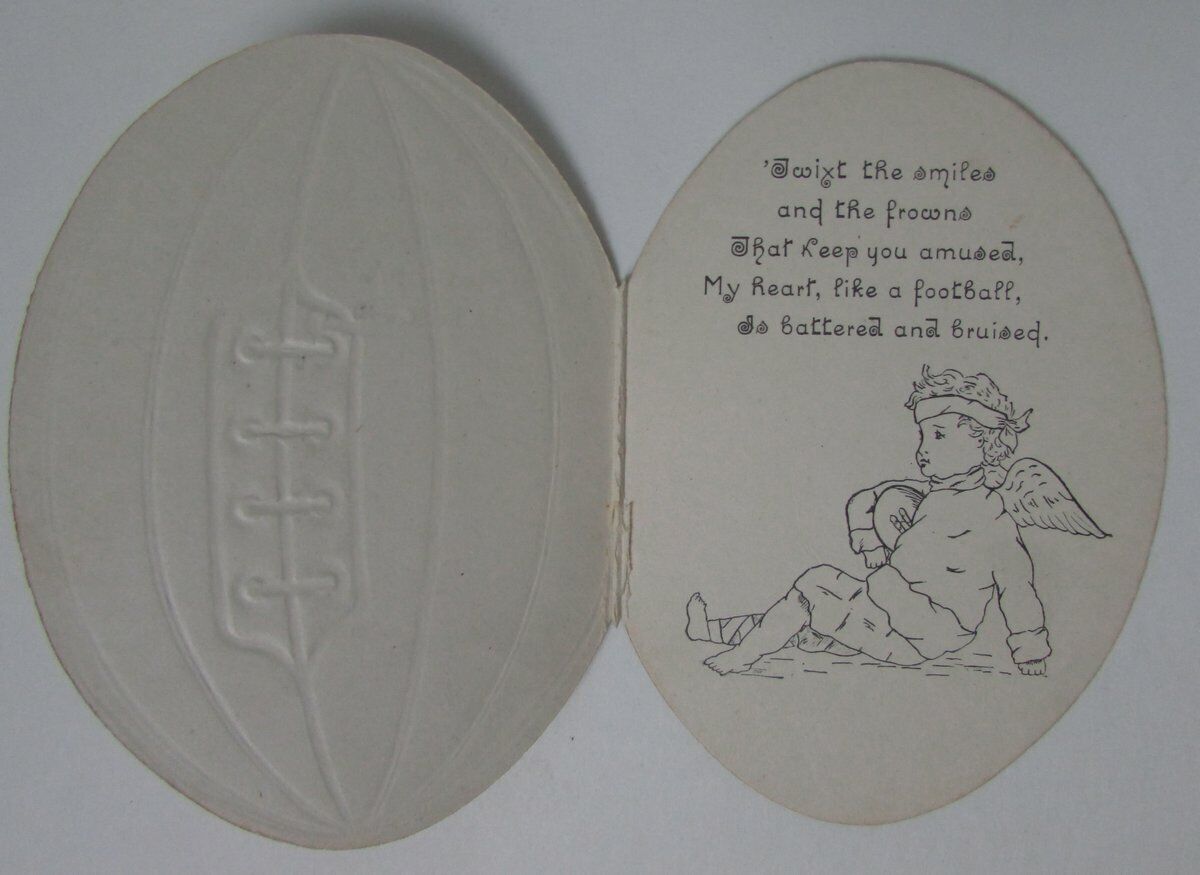 Early 1900's Football Shaped Poem Card 148880