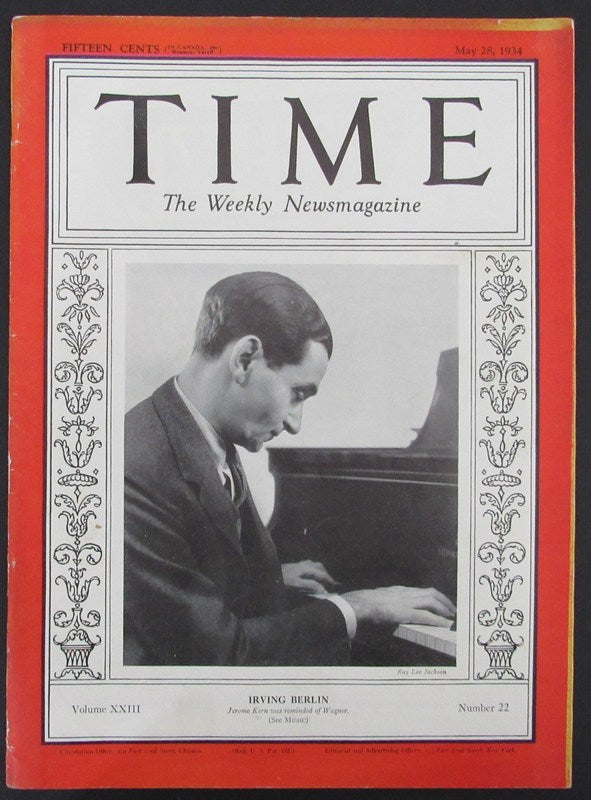 Time Magazine Vol XXIII No 22 May 28, 1934 Irving Berlin 183273
