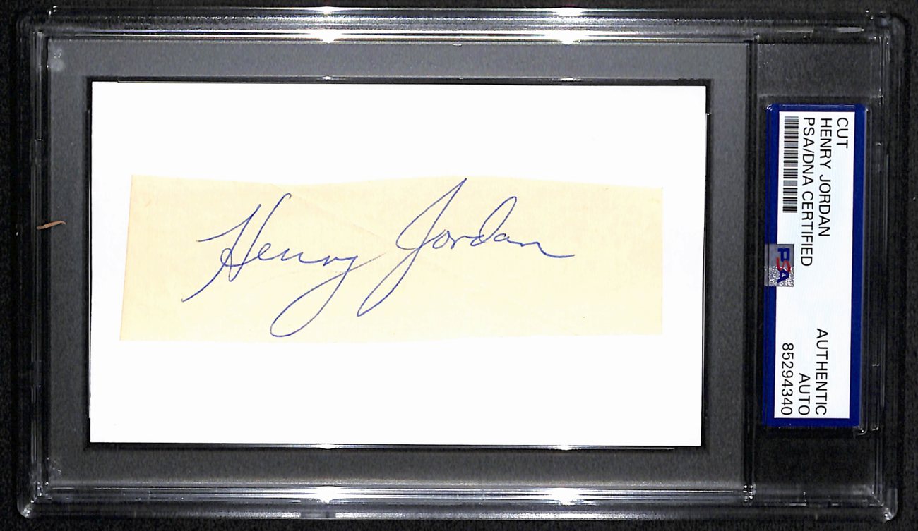 Henry Jordan HOF Signed/Auto Cut on 3x5 Card Green Bay Packers PSA/DNA 190607