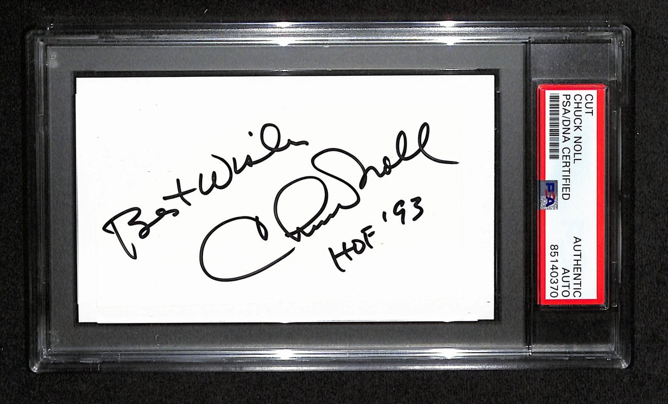 Chuck Noll  Autographed 3x5 Cut Card PSA/DNA 186524