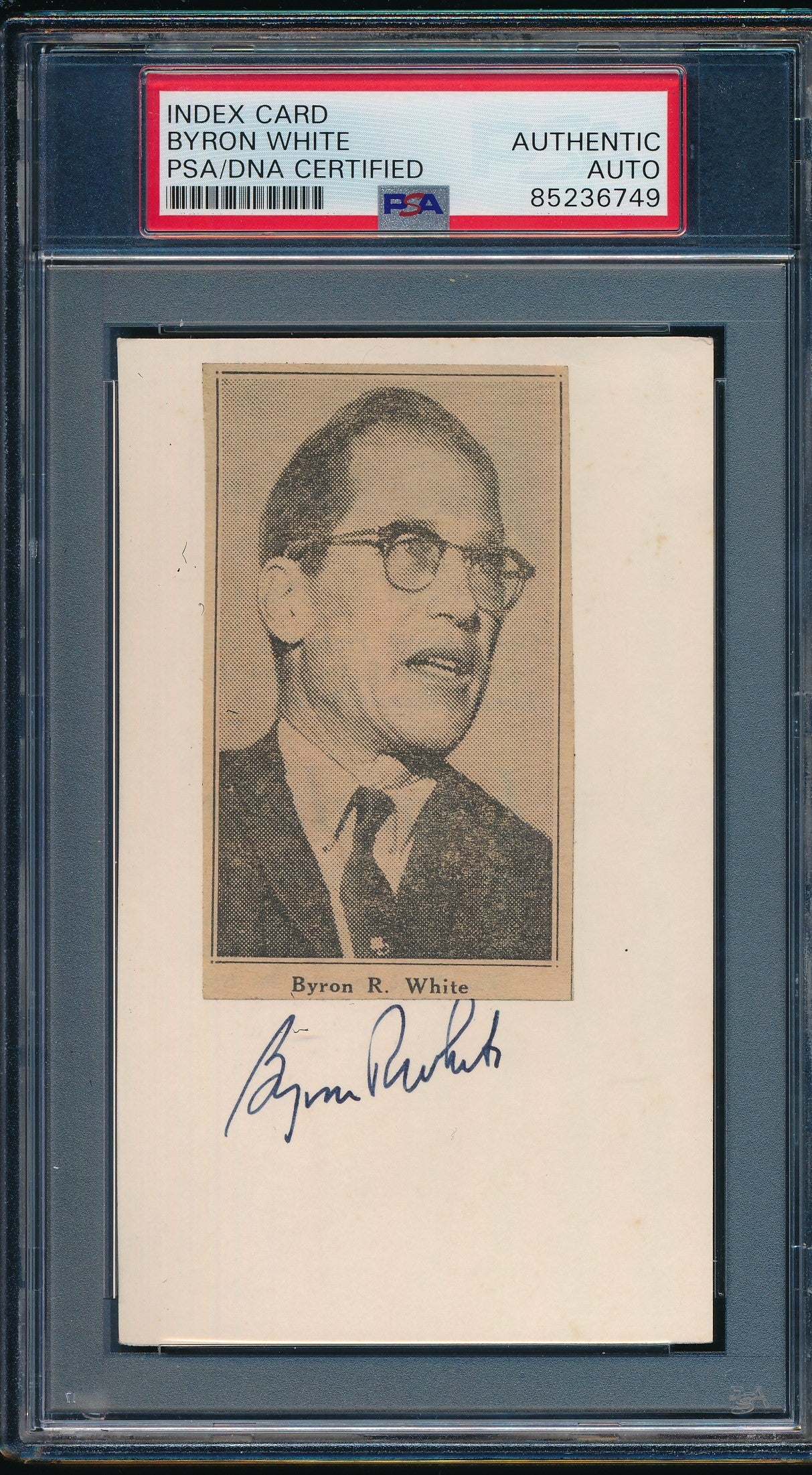 Byron "Whizzer" White CFB HOF Signed Cut on 3x5 Card Colorado  PSA/DNA 188301