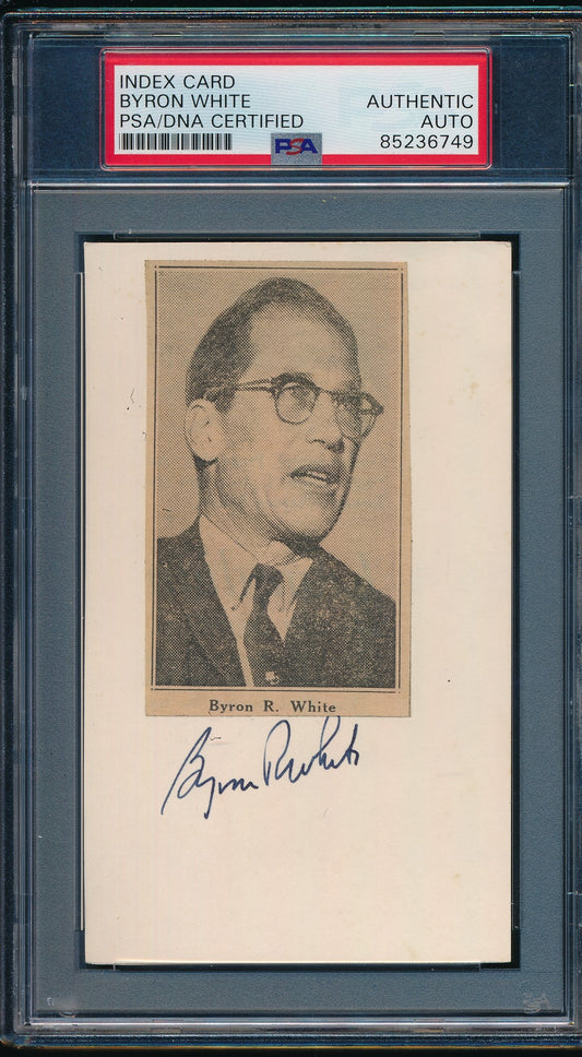 Byron "Whizzer" White CFB HOF Signed Cut on 3x5 Card Colorado  PSA/DNA 188301