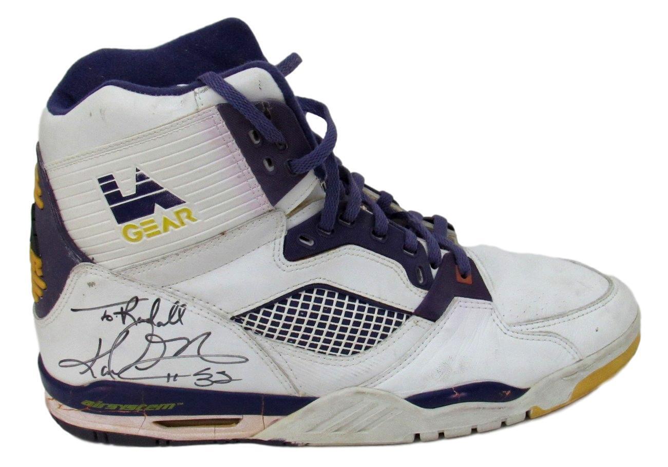 1990 Karl Malone Utah Jazz Signed Game Worn Sneakers Shoes LA Gear RARE 154711