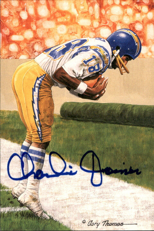 Charlie Joiner HOF Autographed Goal Line Art GLAC Postcard Chargers JSA