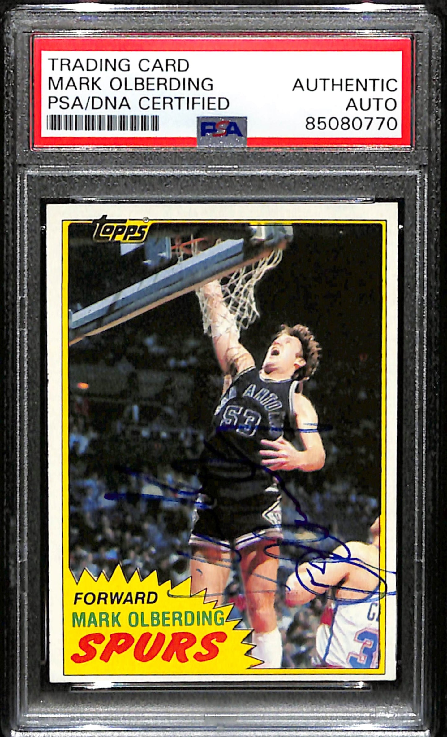 Mark Olberding Signed 1981 Topps Card #104 San Antonio Spurs PSA/DNA 183793