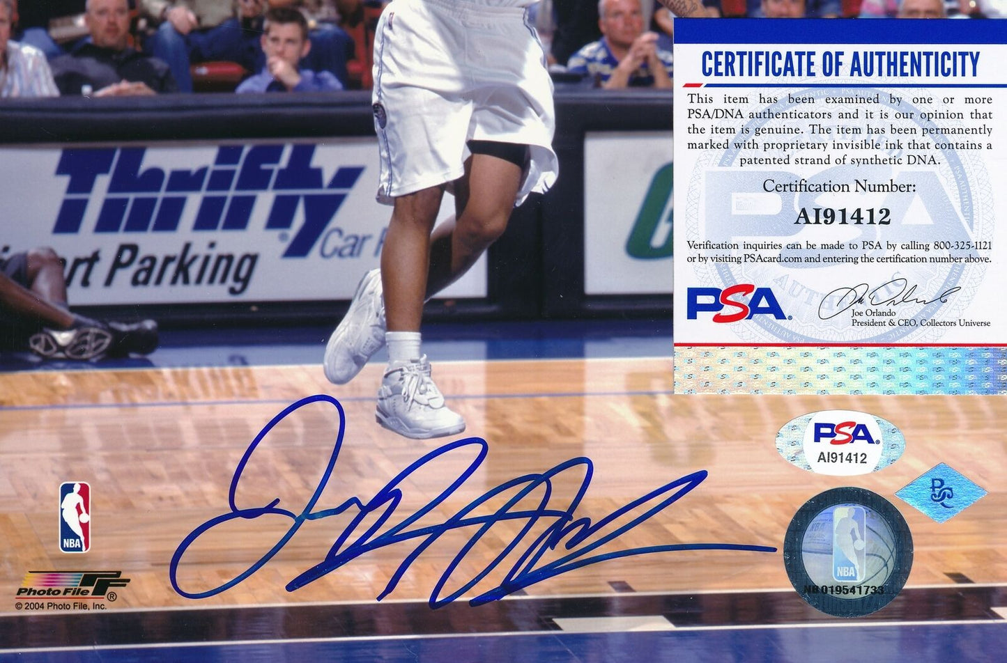 Jameer Nelson Orlando Magic Signed/Autographed 8x10 Photo PSA/DNA 159687