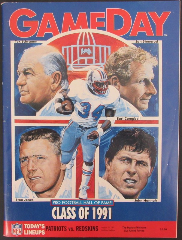August 10, 1991 NFL Gameday Program Patriots vs. Redskins 181429