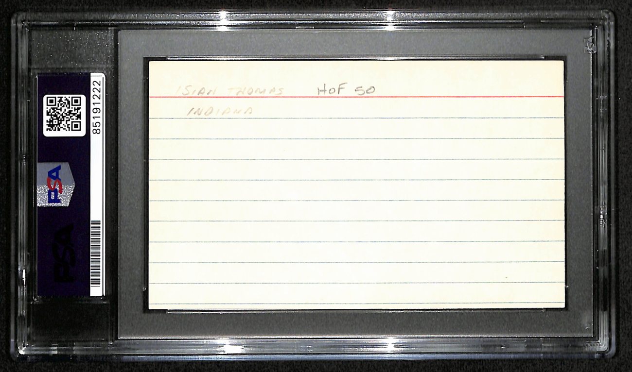 Isiah Thomas HOF Signed/Auto 3x5 Index Card Detroit Pistons PSA/DNA 188591